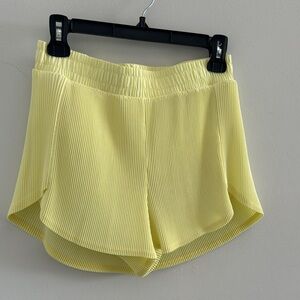 Yellow Women's Pleated Shorts
